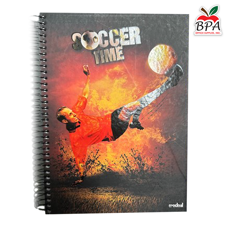Credeal •  Libreta espiral grande de 5 divisiones: Soccer (carpeta dura)